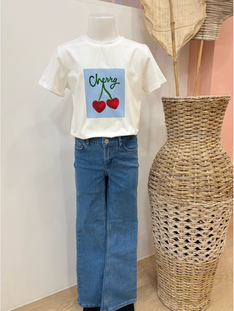 Tee-shirt Cherry Bleu