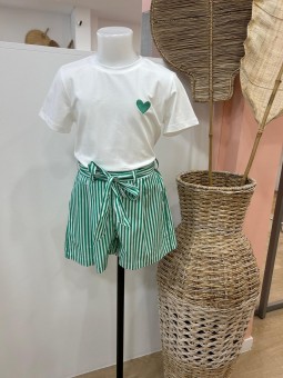 Short rayé Anna vert