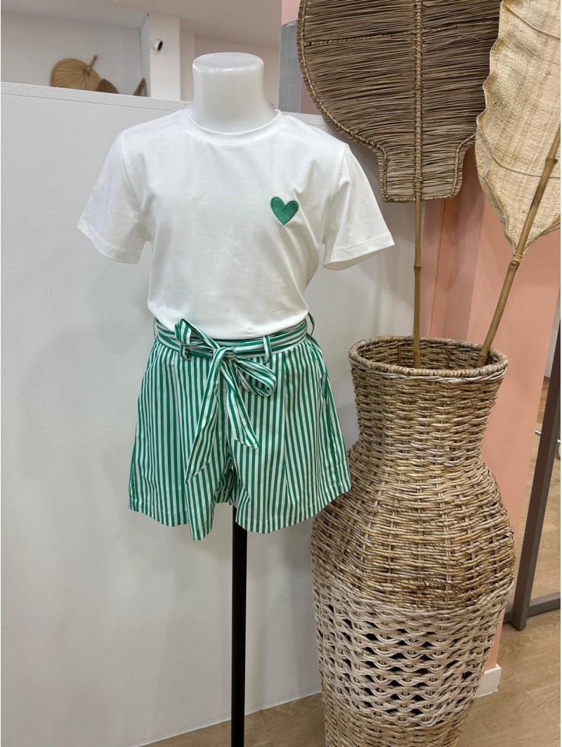 Short rayé Anna vert
