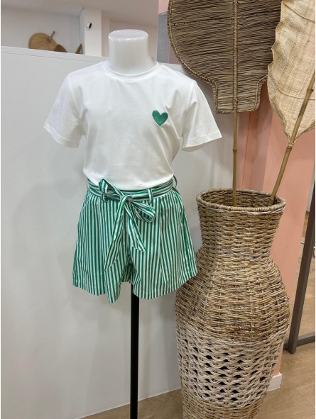 Short rayé Anna vert