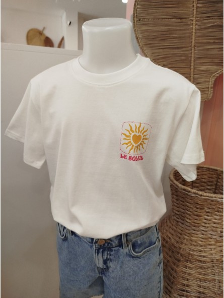 Tee shirt "Le Soleil" blanc