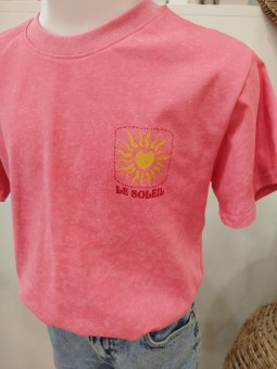 Tee shirt "Le Soleil" fuschia