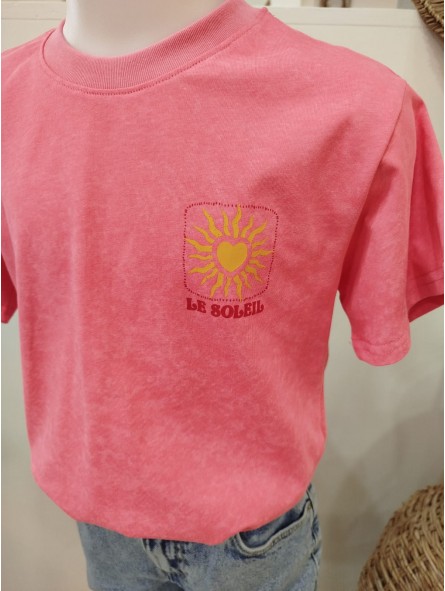 Tee shirt "Le Soleil" fuschia