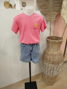 Tee shirt "Le Soleil" fuschia