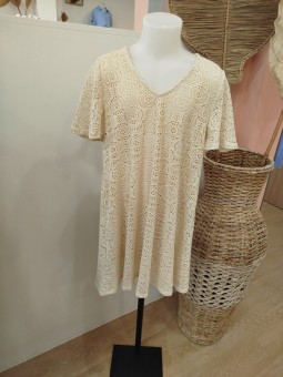 ROBE EN CROCHET BEIGE