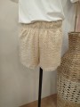 Short en crochet beige