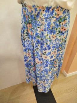 Jupe longue Lina bleu