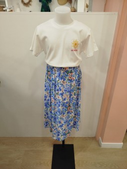 Jupe longue Lina bleu