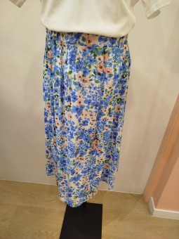 Jupe longue Lina bleu