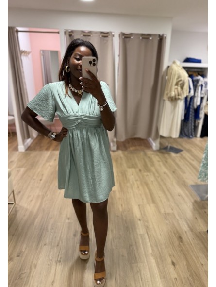 Robe courte vert d'eau